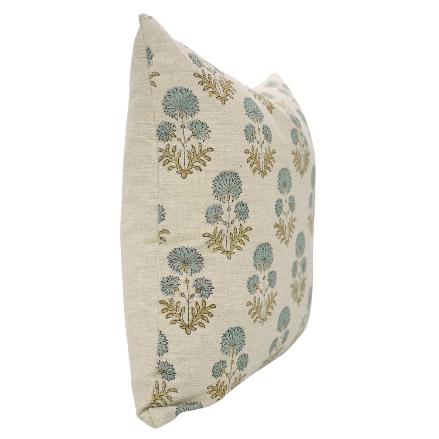 Goldie Block Print Linen Blend Pillow Cover - 18X18