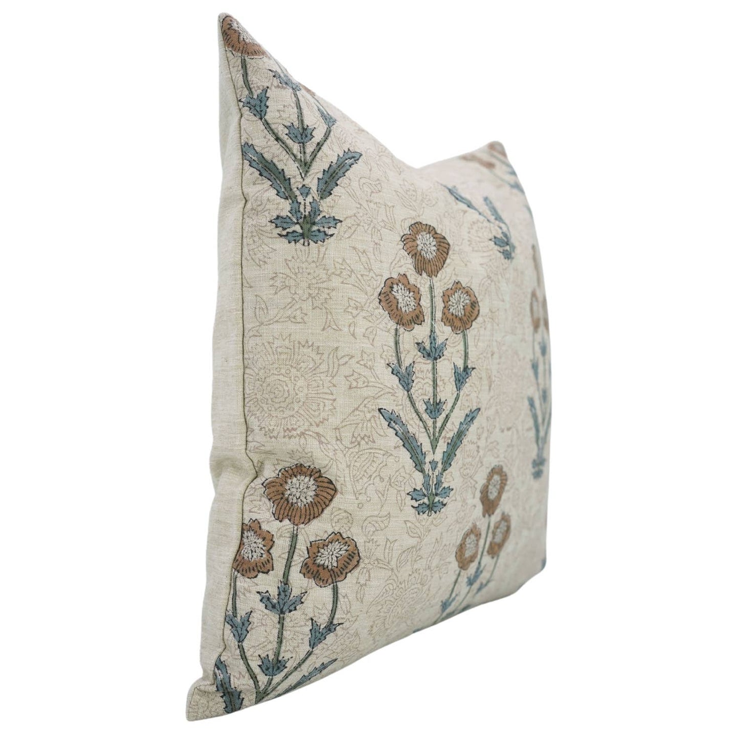 Amber Block Print Linen Blend Pillow Cover - 18X18