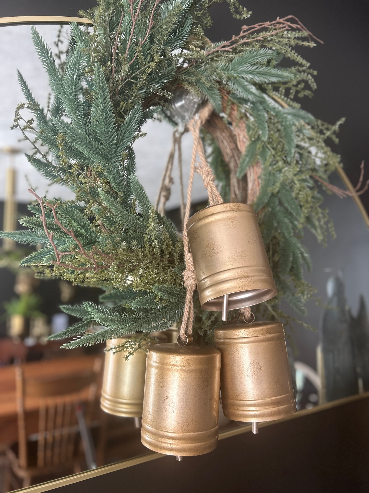 Large Gold Hanging Cow Bell Cluster Set