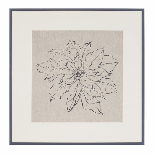 Poinsettia Linen Framed Art