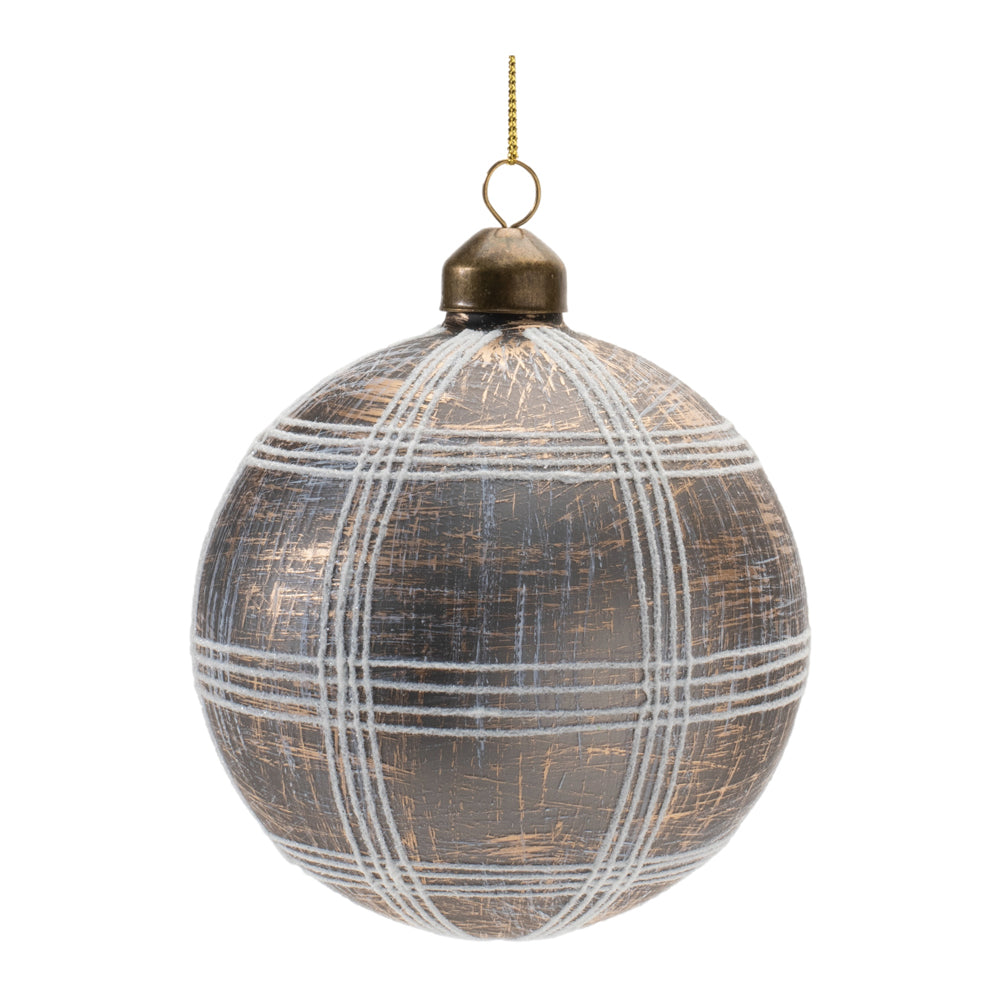 Plaid Glass Ornament