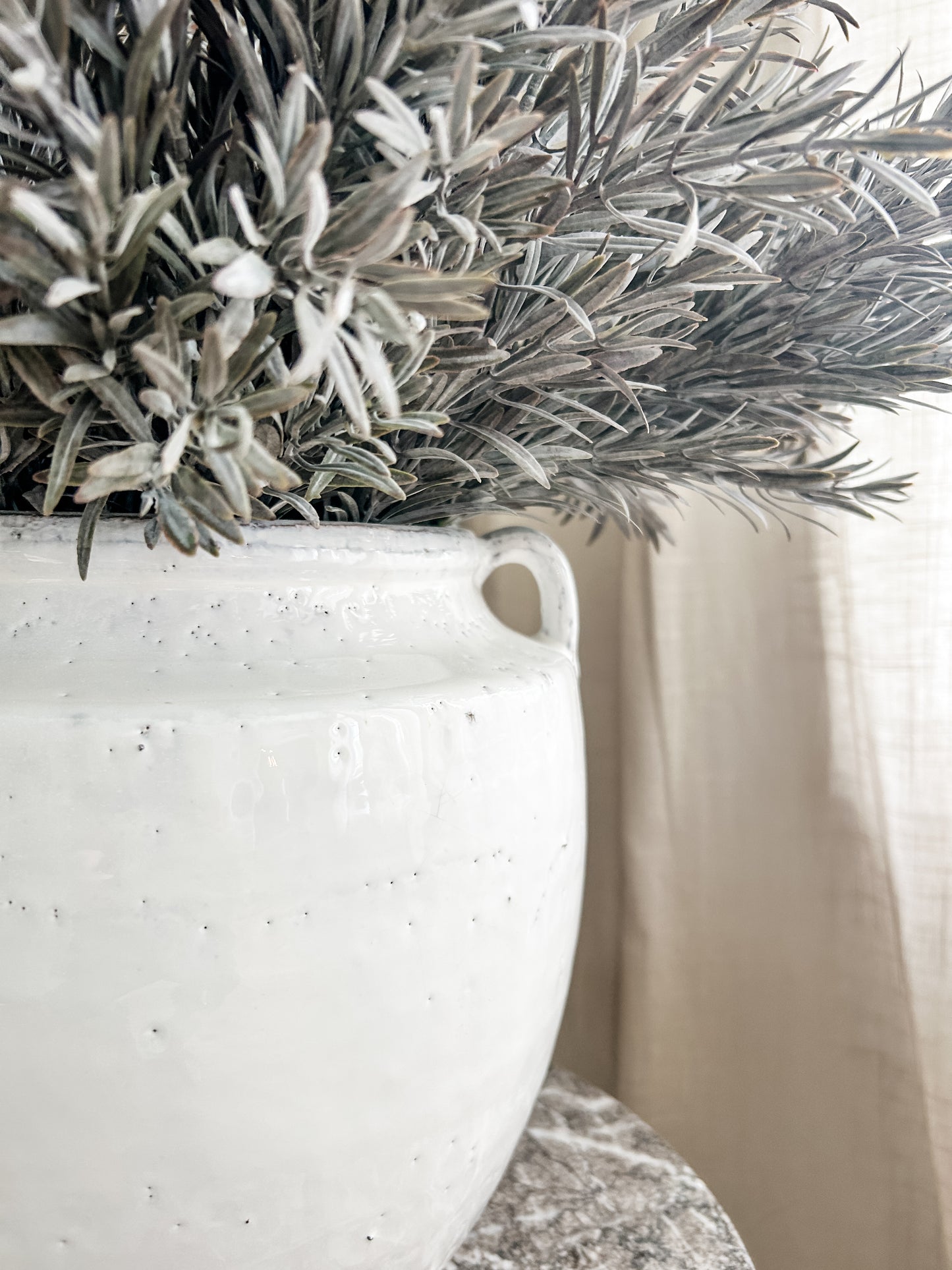 White Double Ear Vase