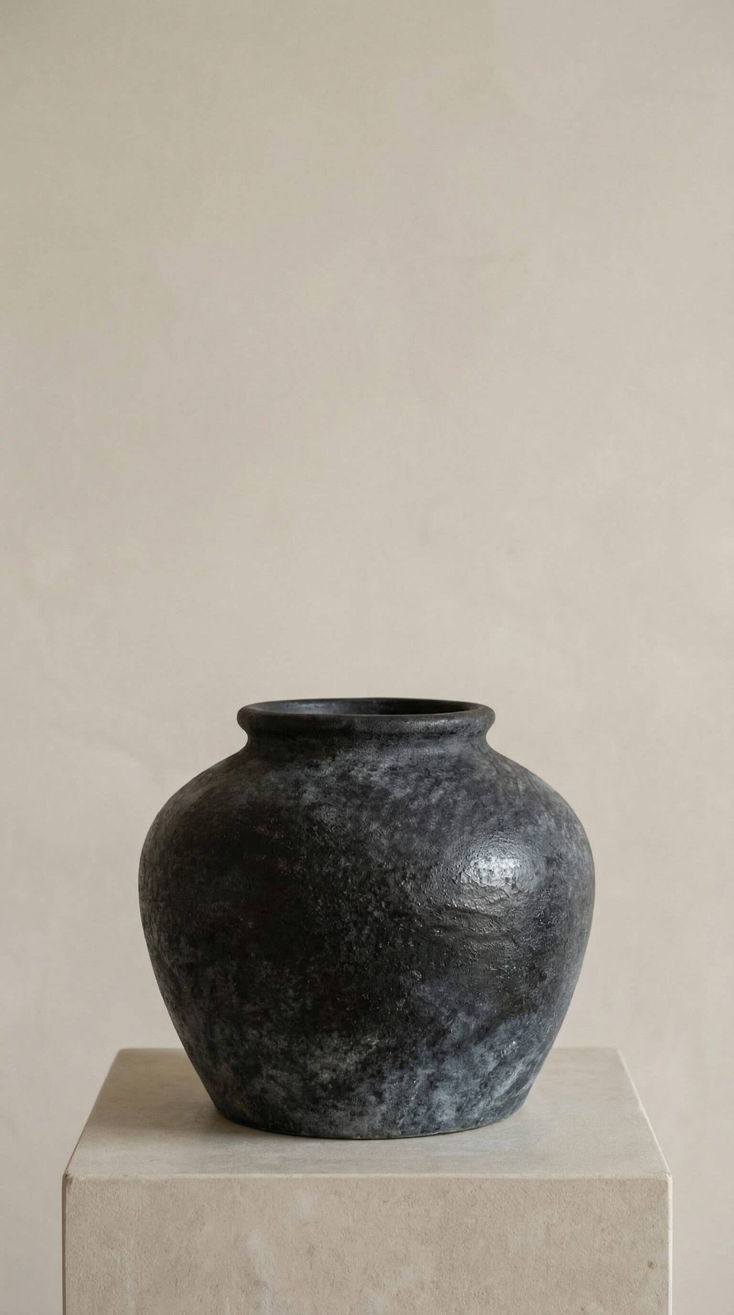 Ceramic Vase, Vintage Style, Black - Athena: Large