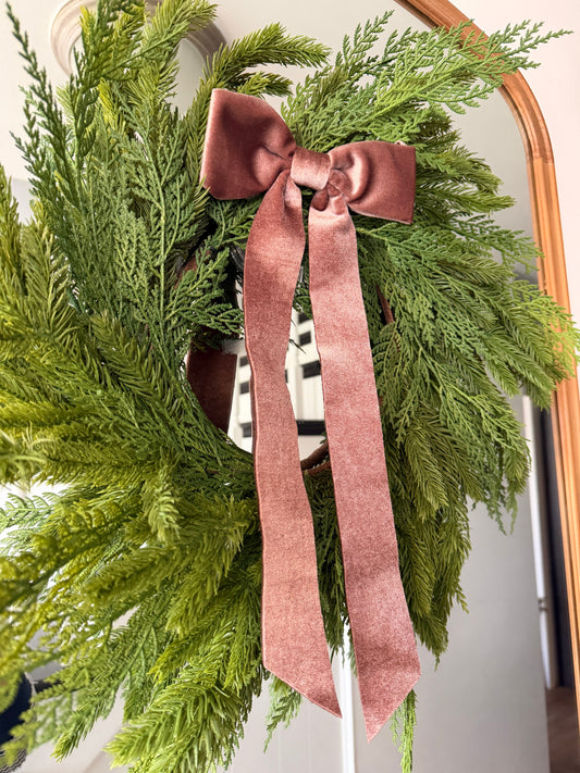 Mocha Velvet Clip Bow