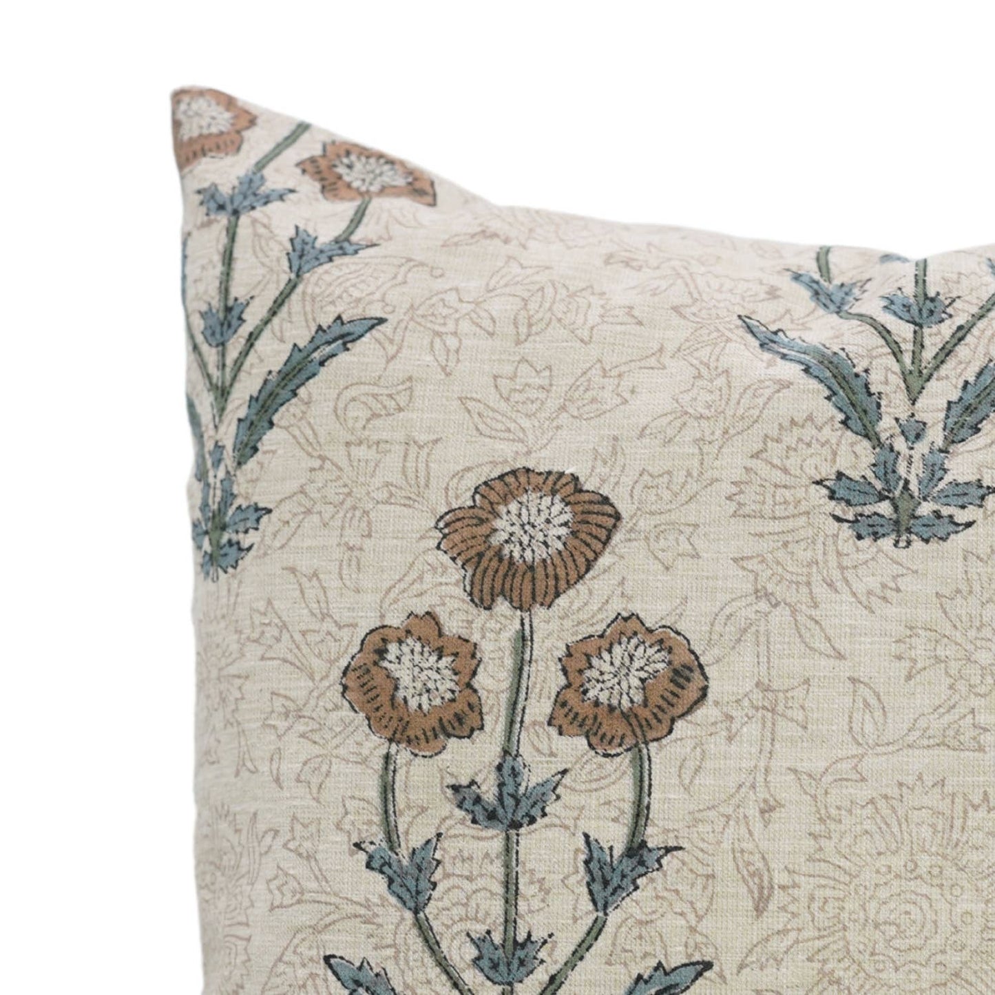 Amber Block Print Linen Blend Pillow Cover - 18X18