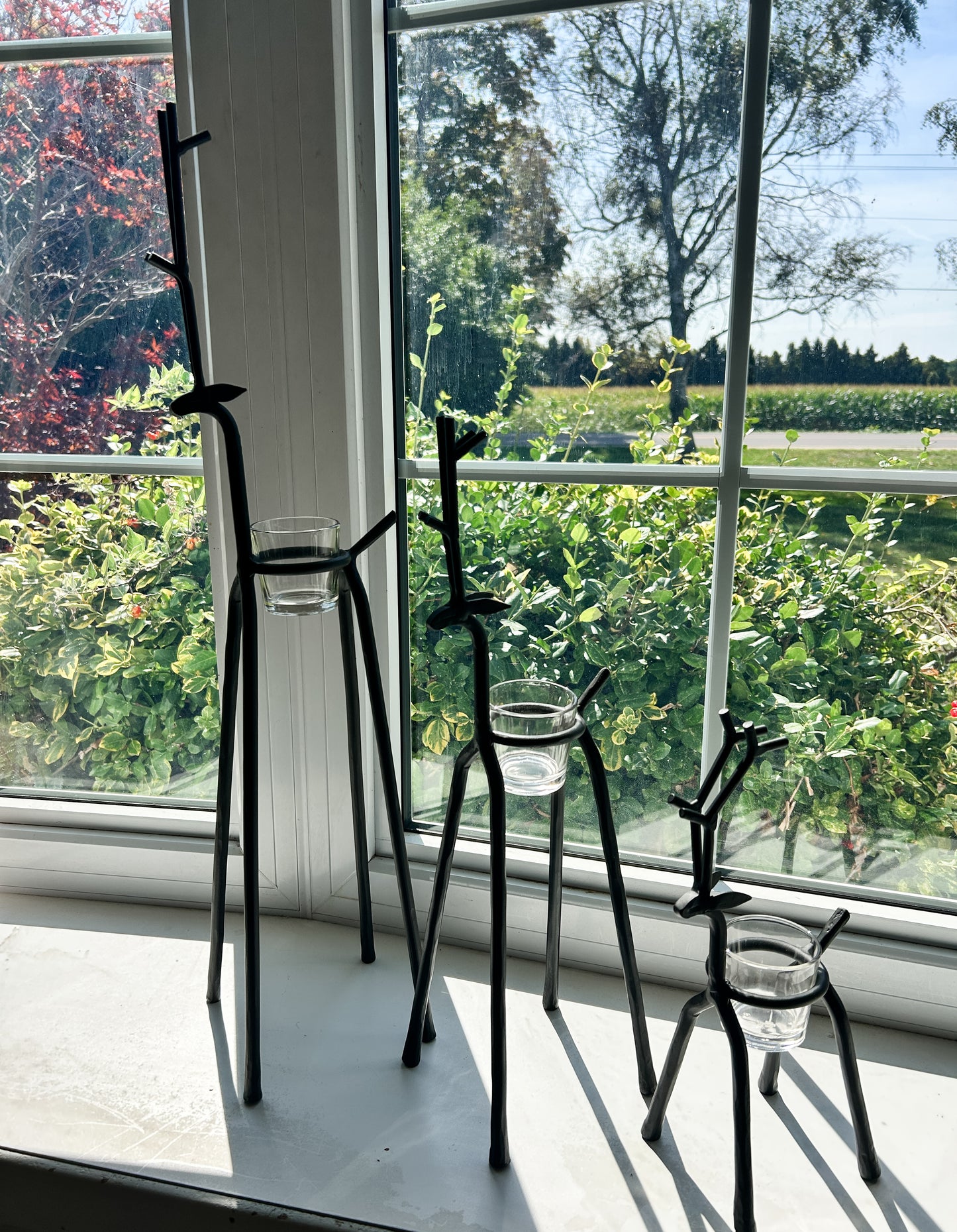 Metal Bronze Reindeer Tealight Holders Set of 3