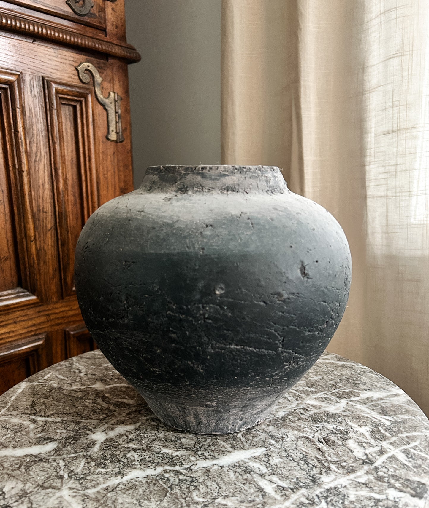 Charcoal Plum Antiqued Vase