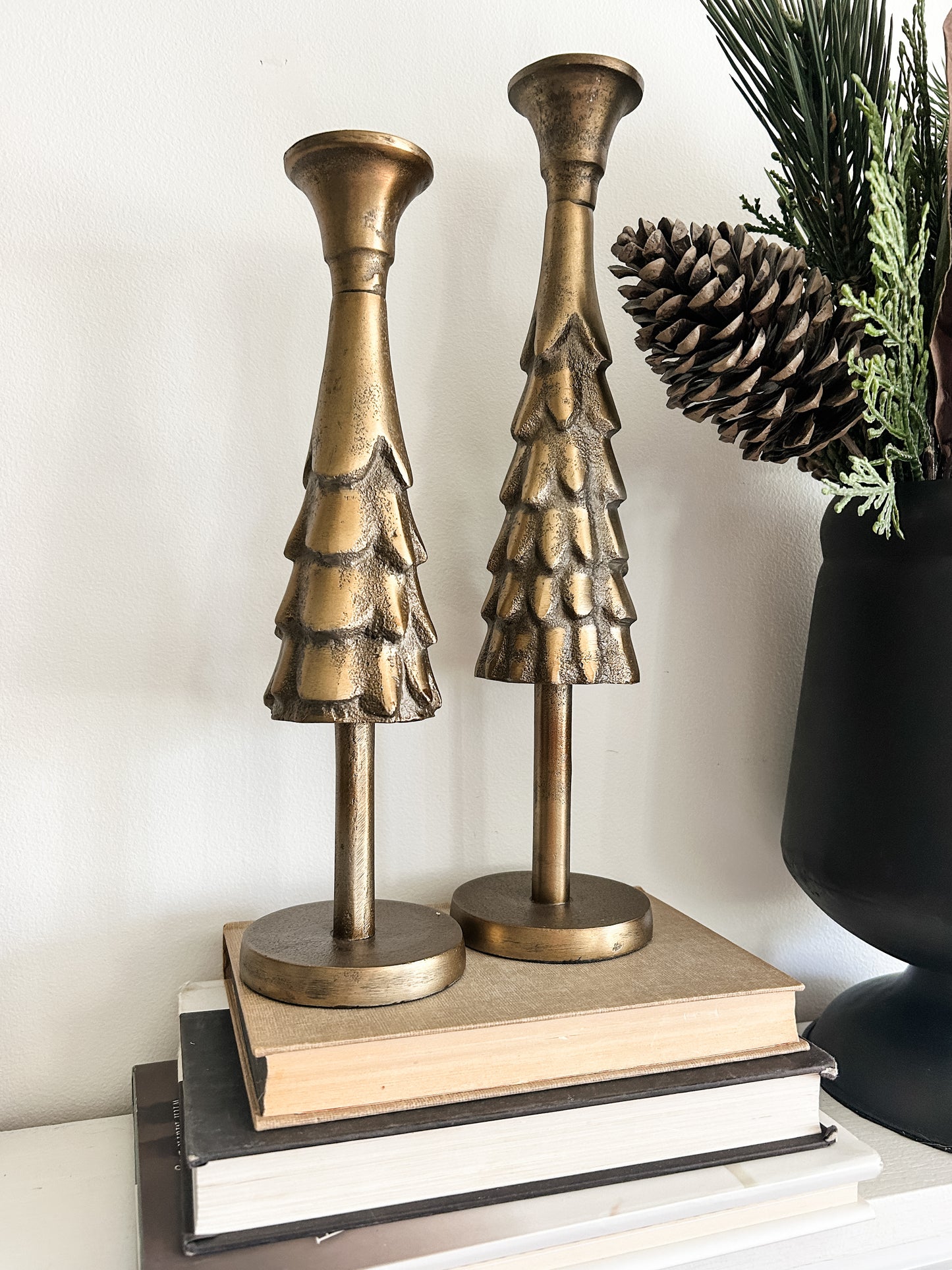 Cast Aluminum Tree Taper Holders Assorted