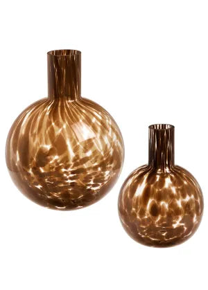 Brown Speckle Glass Handblown Vase- Assorted Sizes