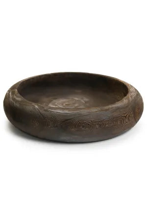 Large Burned Brown Paulownia Bowl