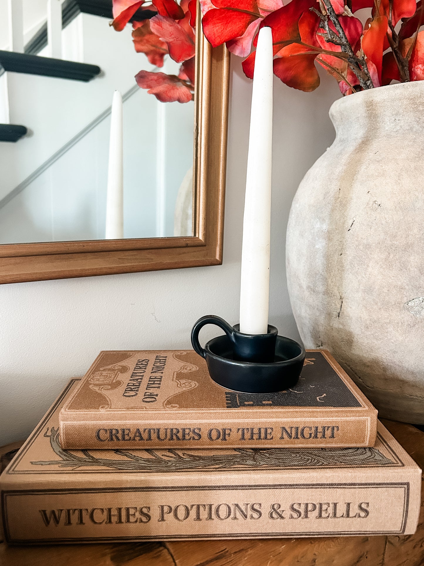 Small Black Ceramic Candle Holder