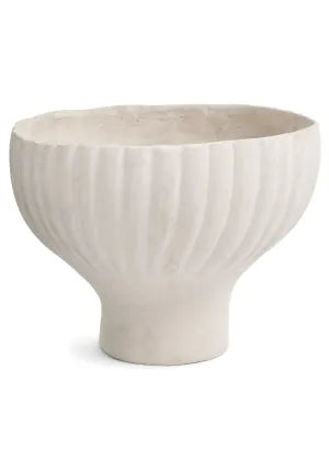 Fluted Pamela Paper Mache Bowl