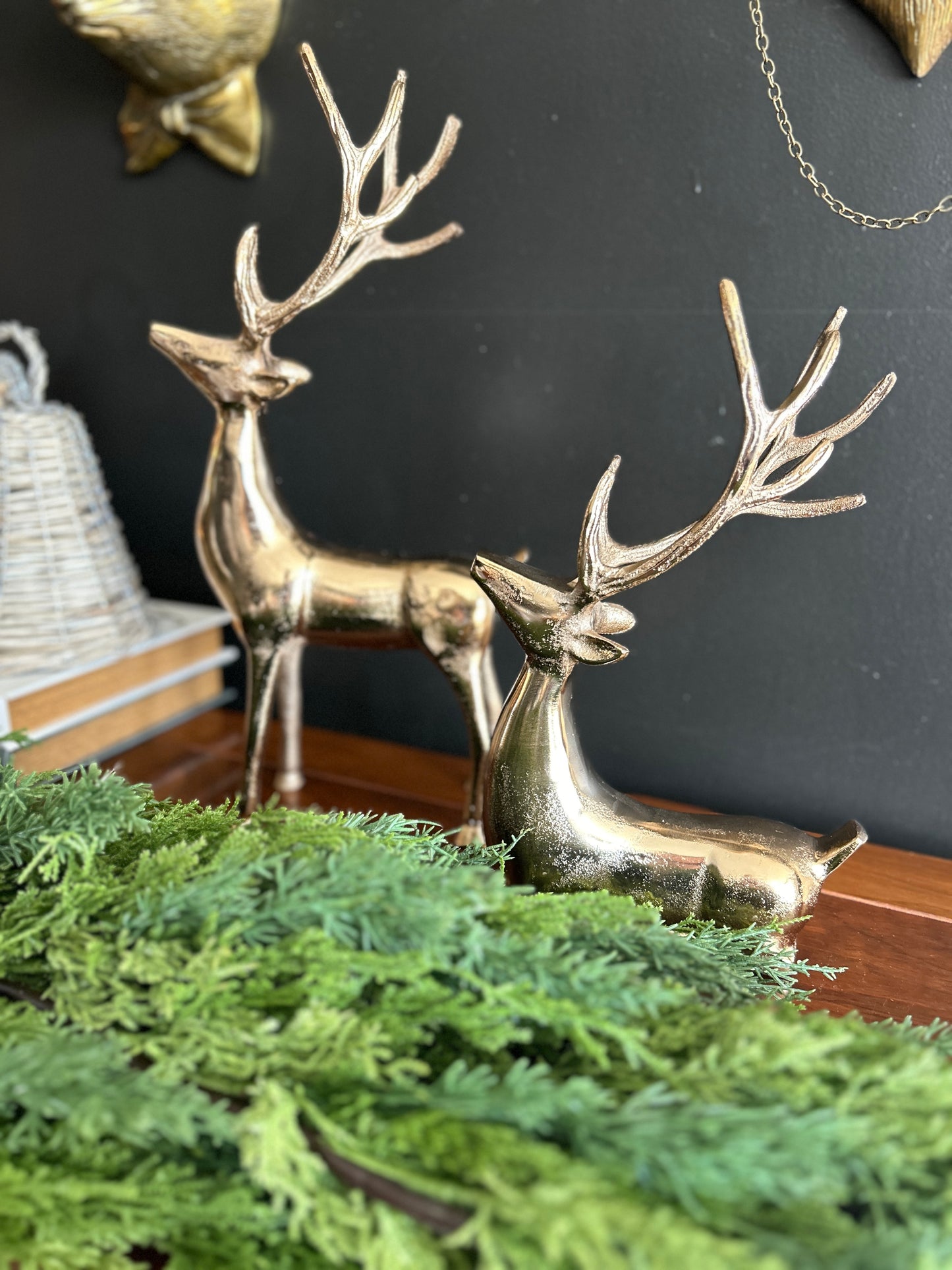 Large Gold Standing Reindeer