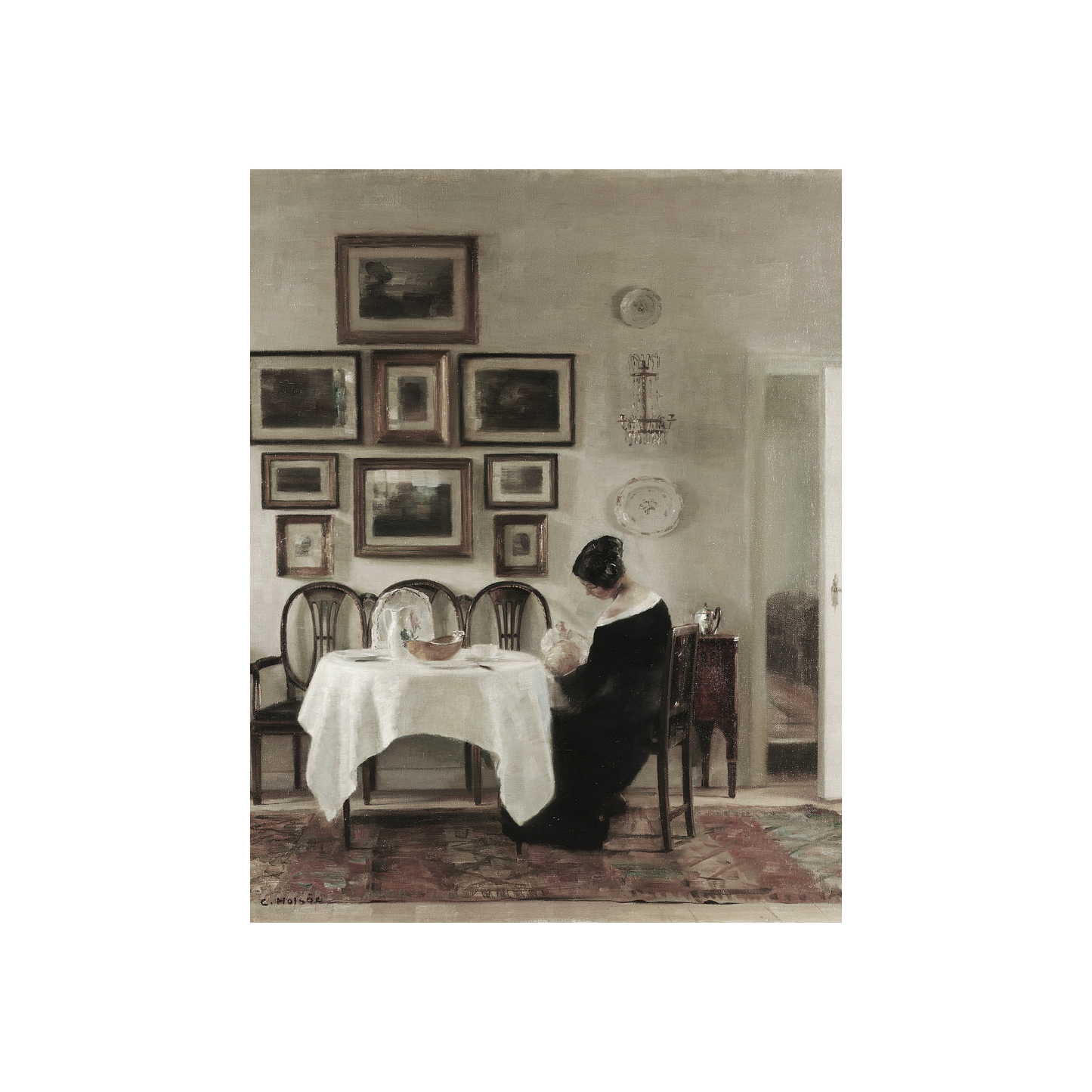 Mother and Child Vintage Art Print (no frame)