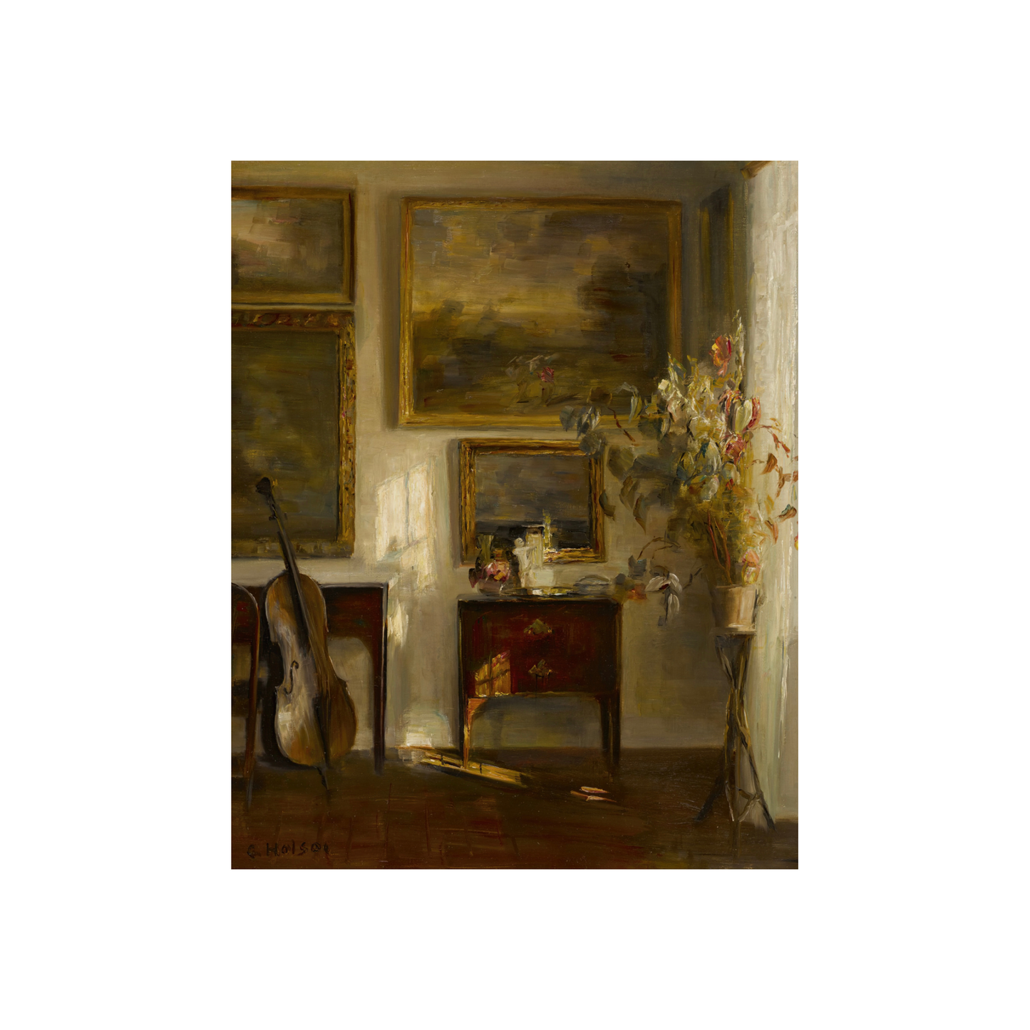 Interior with Cello Art Print (no frame)