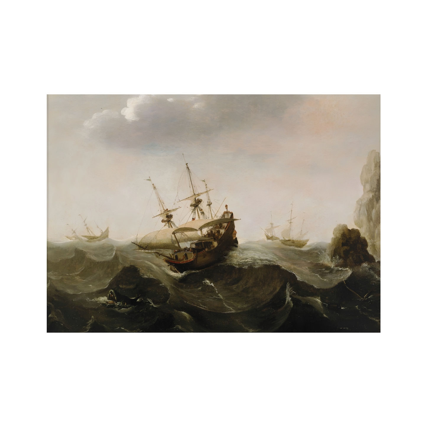 Stormy Seas Vintage Print (no frame)