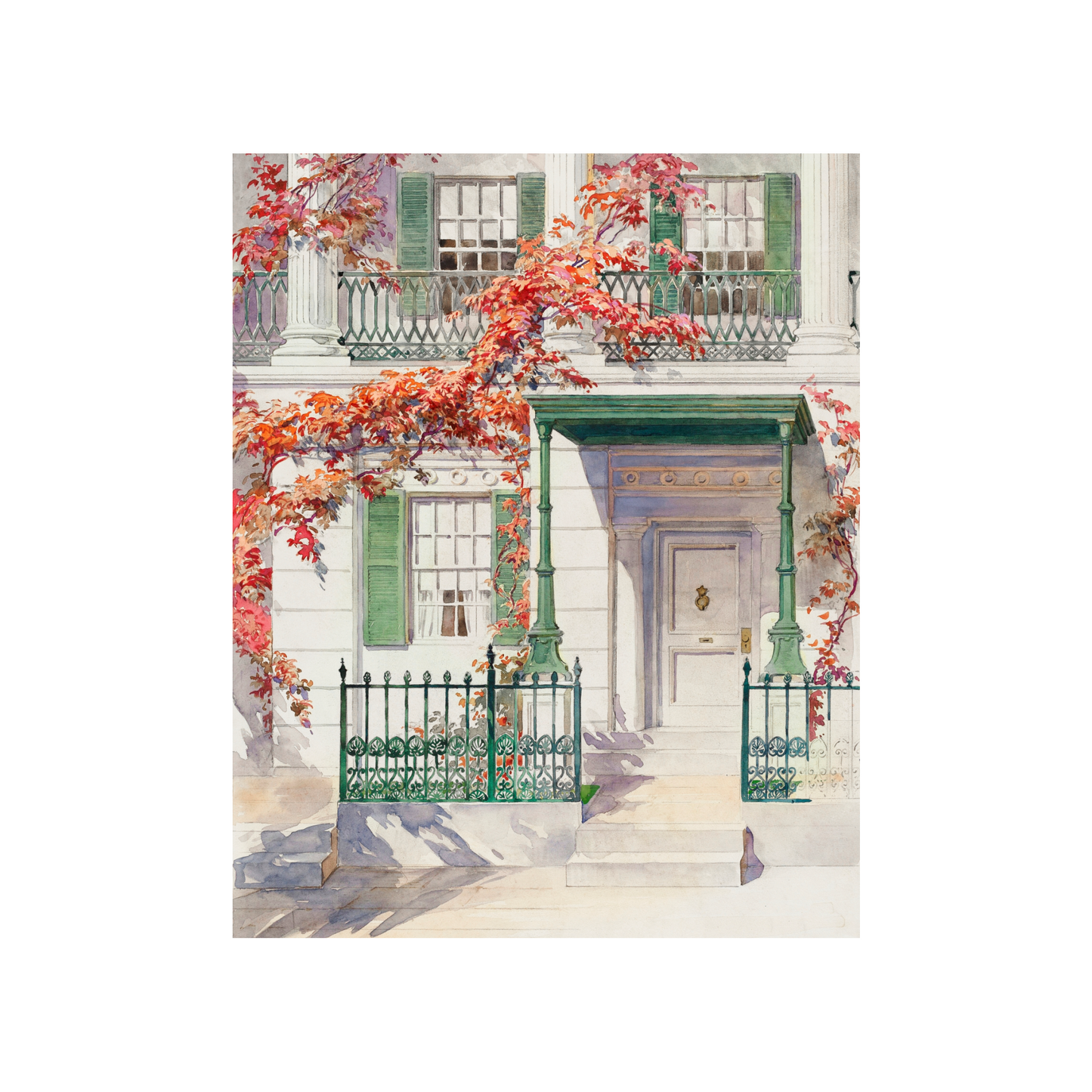 Parisian Townhouse Vintage Art Print (no frame)