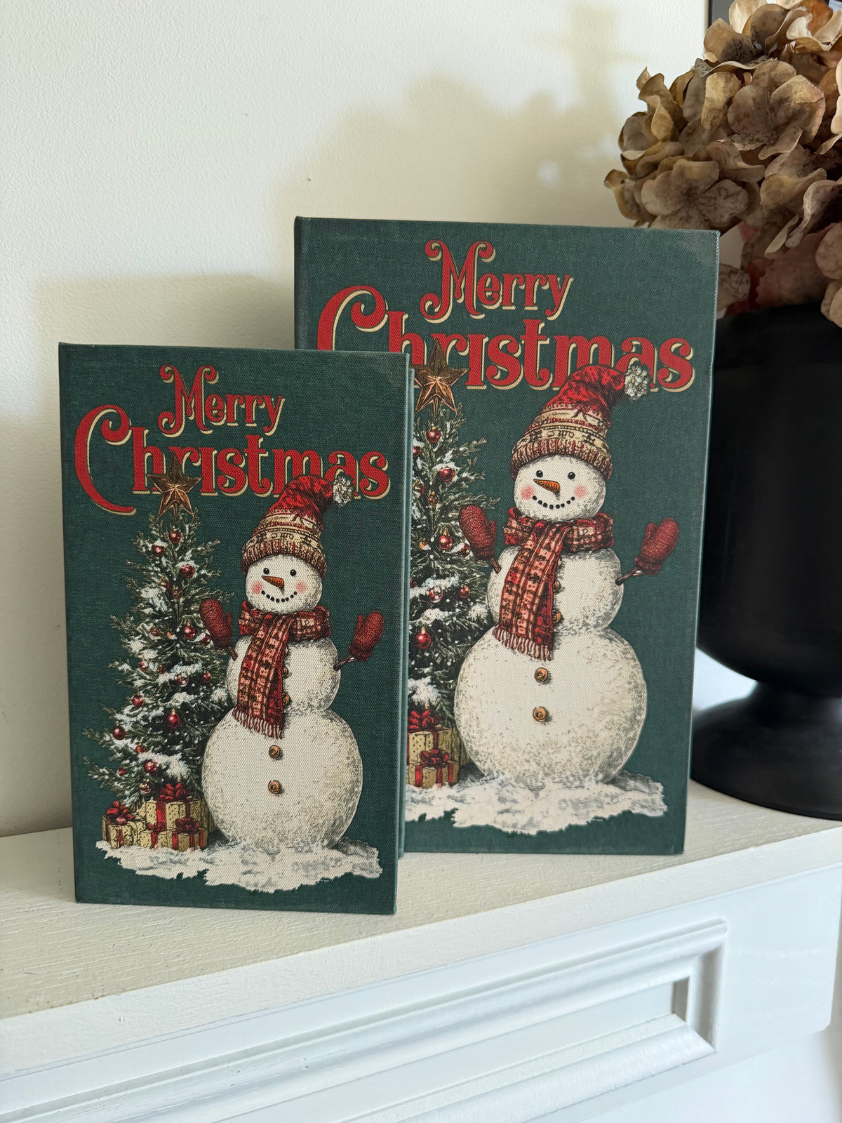 Merry Christmas Snowman Storage Books- Set of 2
