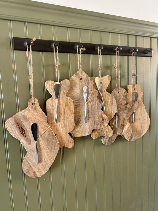 Mango Wood Holiday Icon Board Set