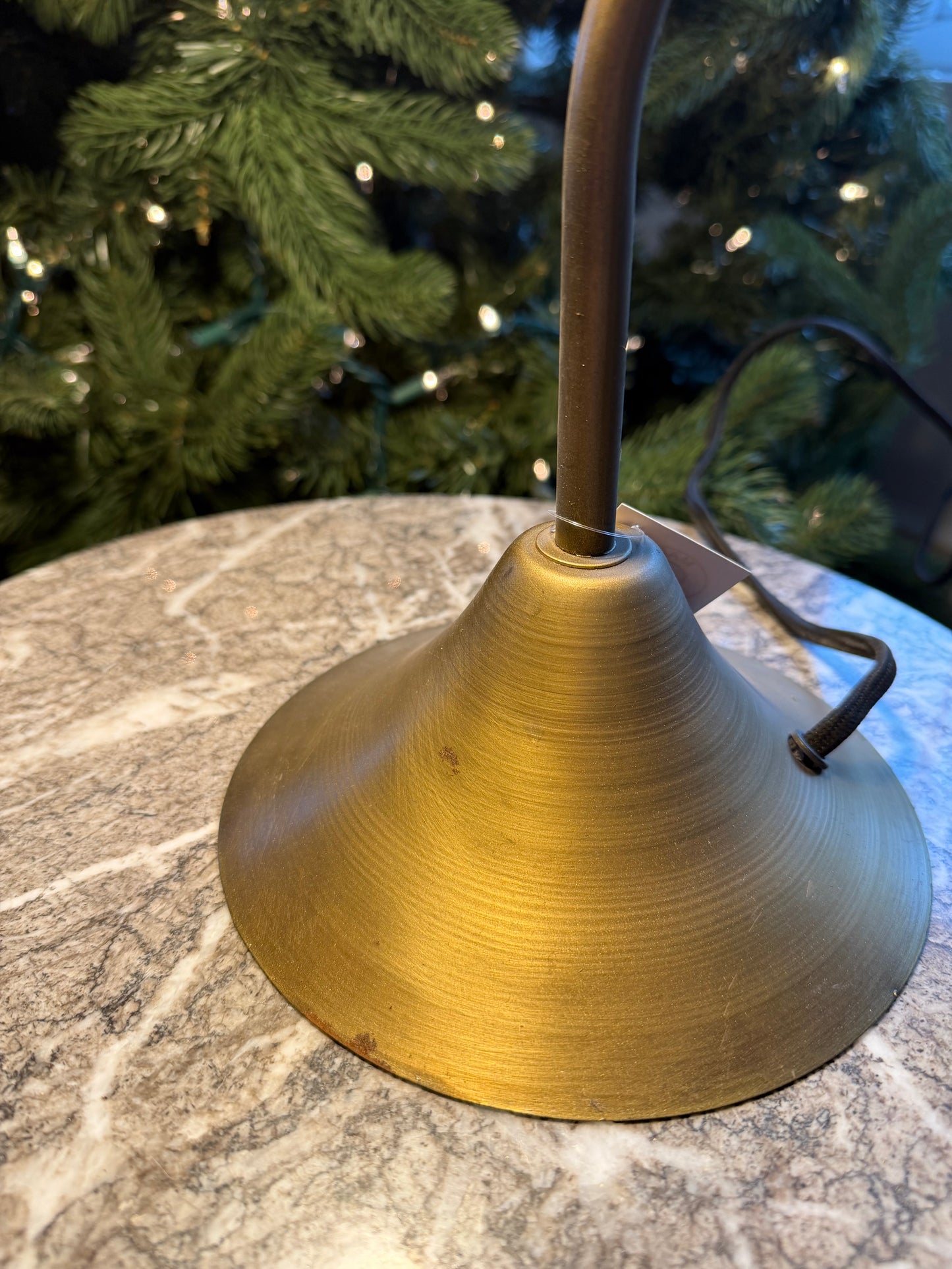 Green Enamel & Brass Lamp