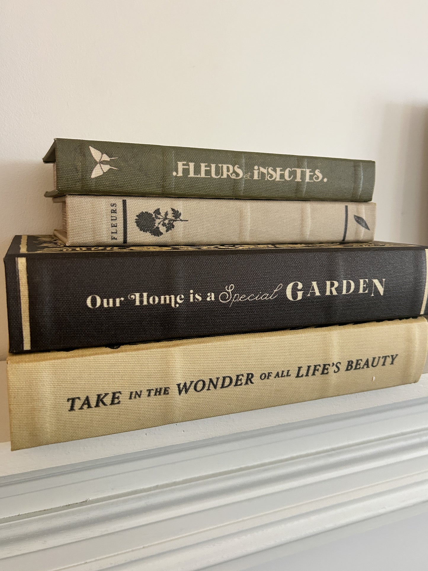 Garden Inspired Linen Storage Books