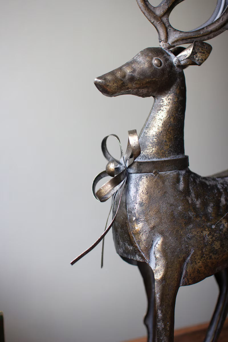 Rustic Galvanized Metal Oversized Reindeer Assorted
