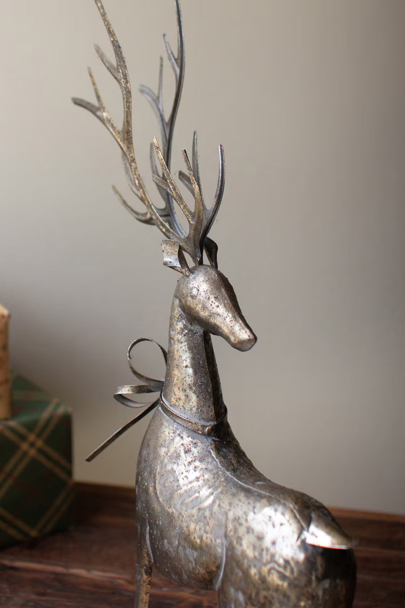 Rustic Galvanized Metal Oversized Reindeer Assorted