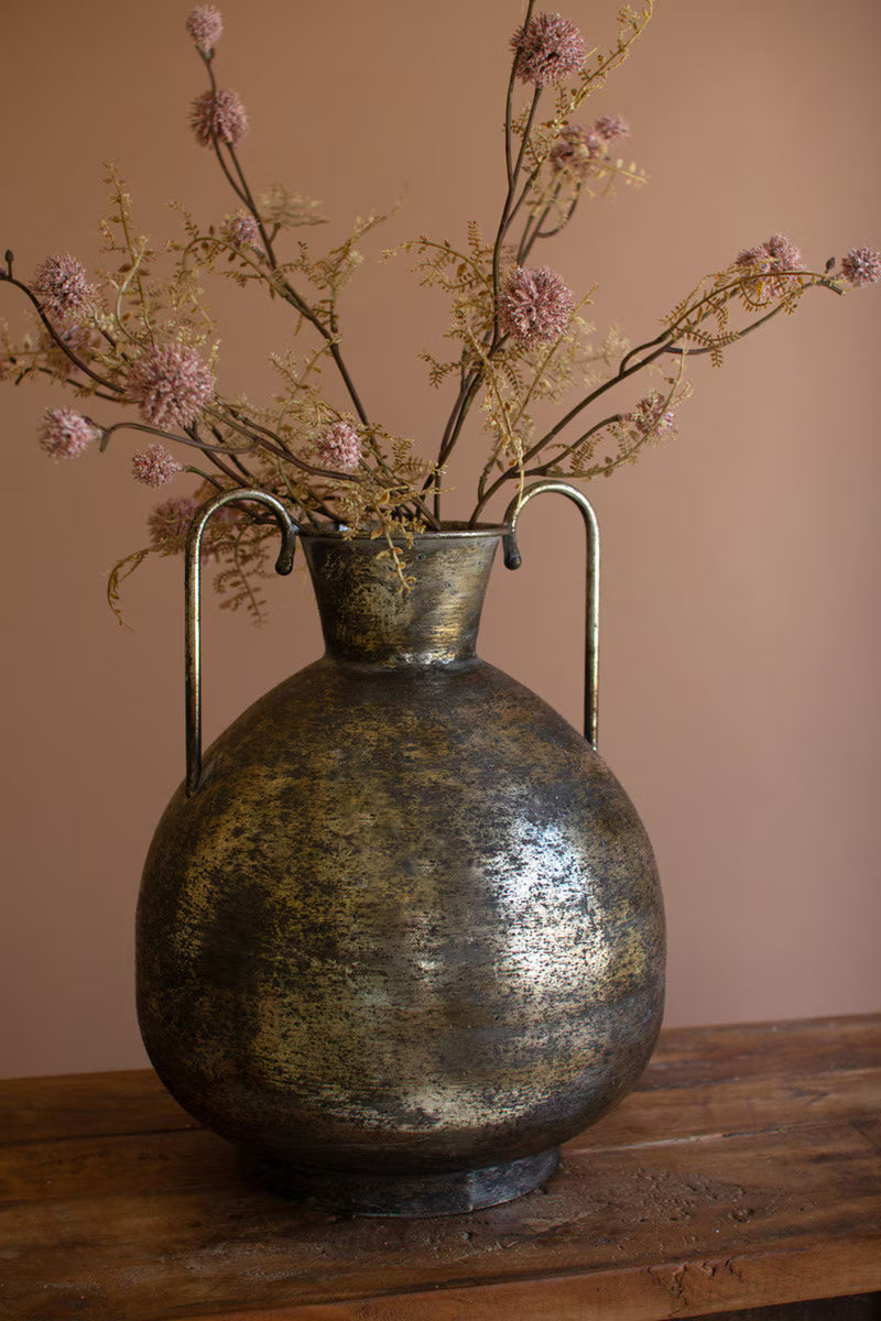 Rustic Metal Two Handle Urn