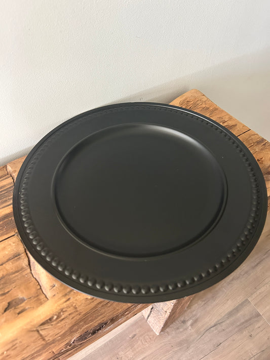 Black Beaded Charger Plates