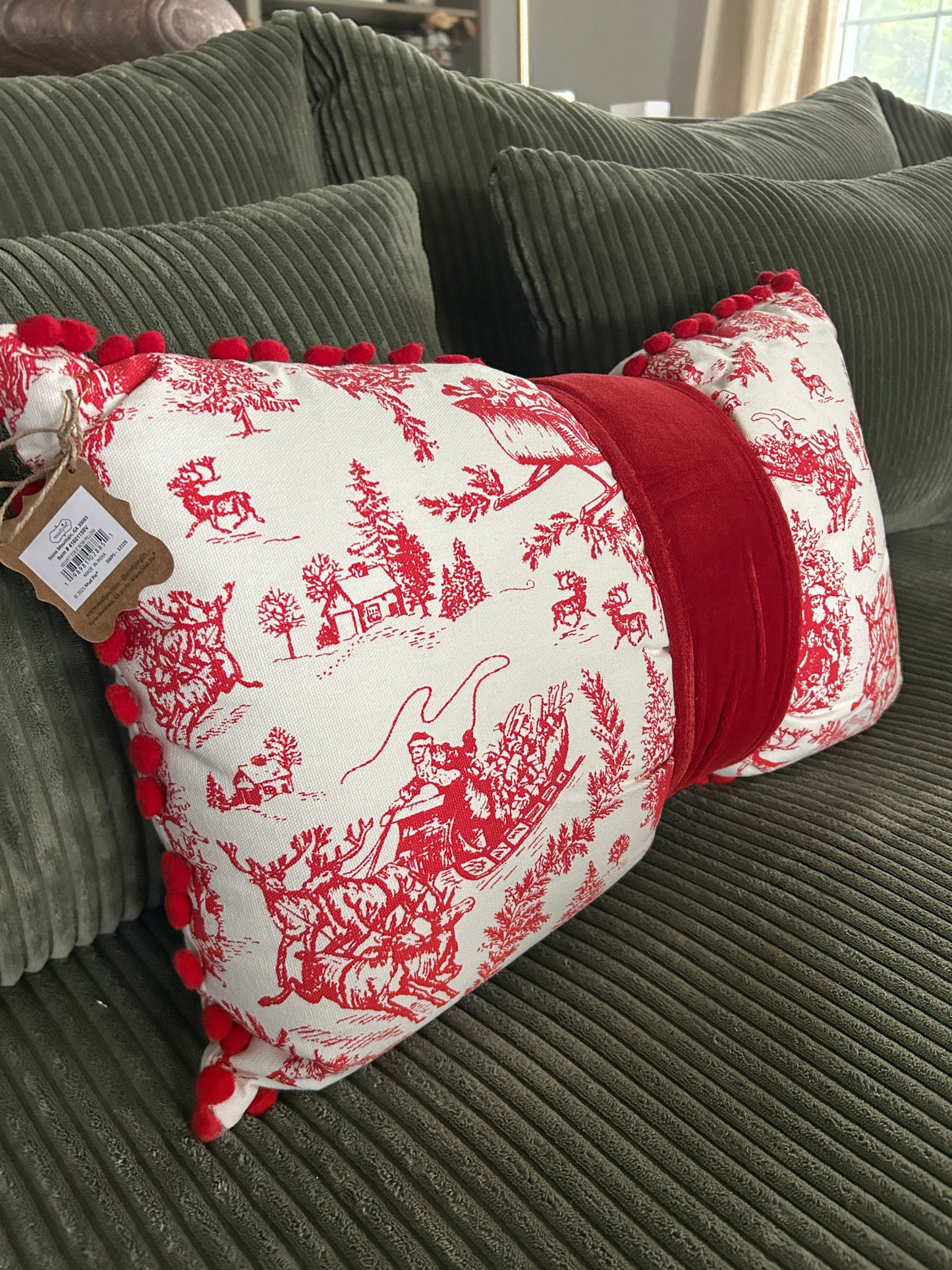 Velvet Toile Bow Pillow