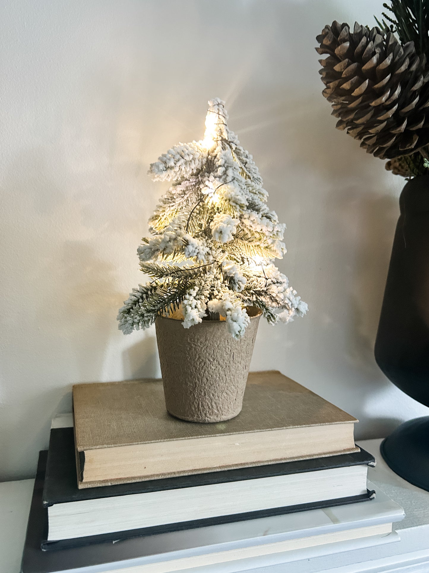 Snowy Mini Tree with Lights