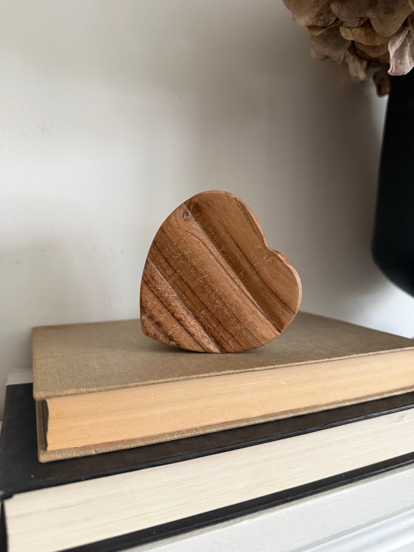 Marble & Acacia Wood Heart Shaped Trinket Container