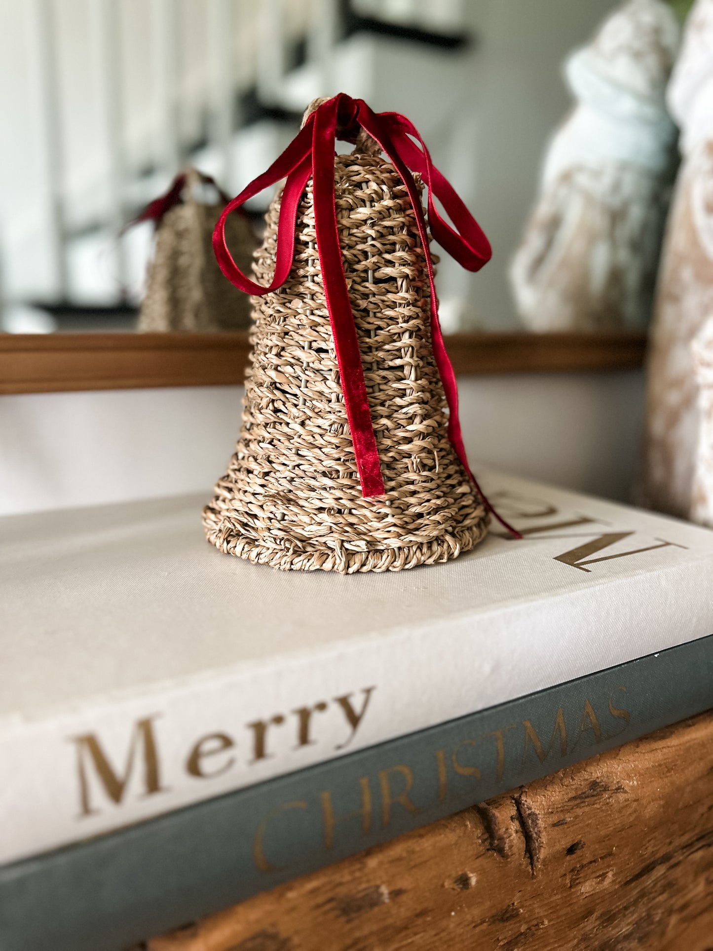 Natural Seagrass Woven Bell Ornament