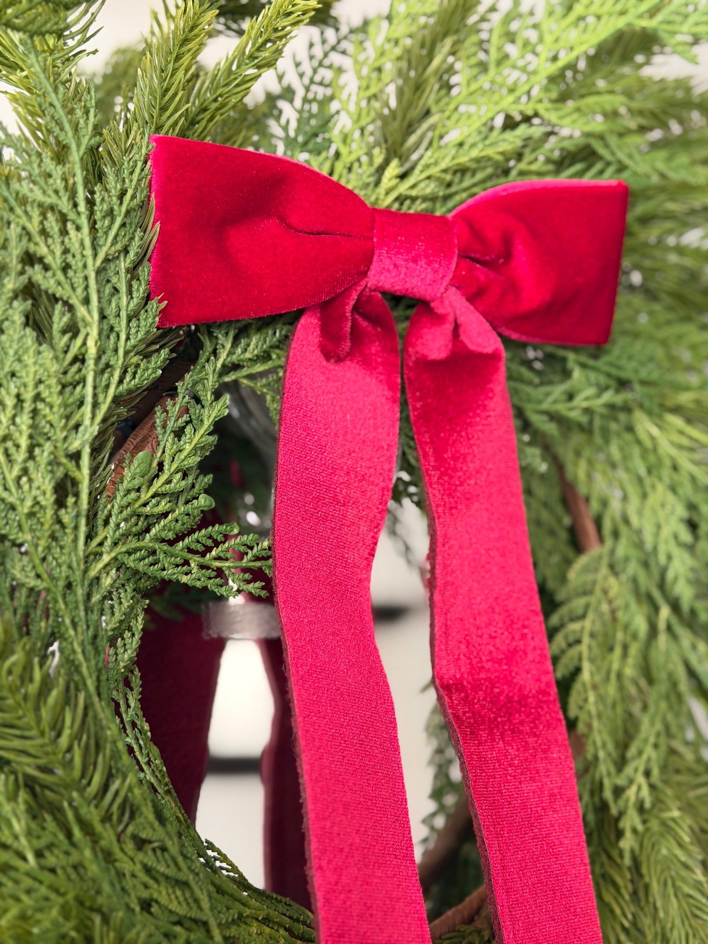 Crimson Red Velvet Clip Bow
