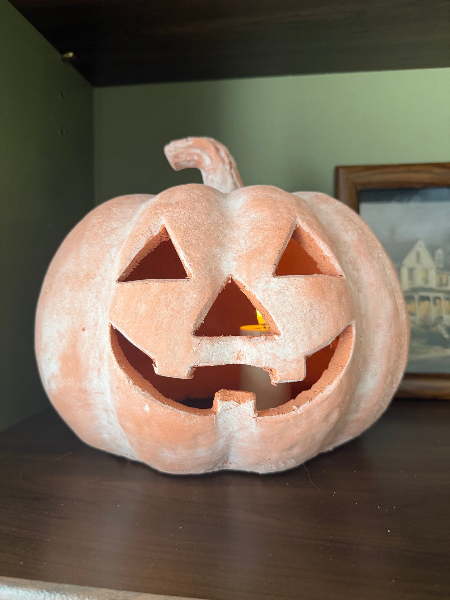 Orange Terracotta Jack-O-Lantern Pumpkin- Best Seller!
