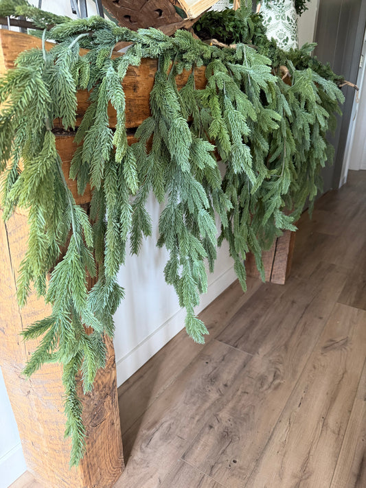 Real Touch Waterfall Spruce Garland- 40" L
