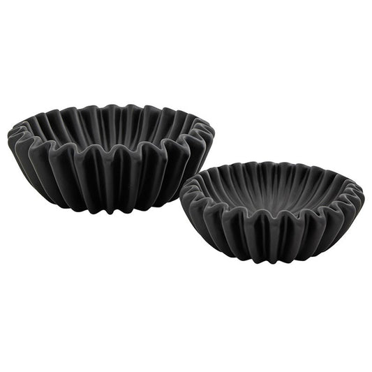 Black Lehriya Fluted Bowls