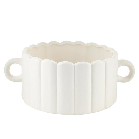 Scallop Two Handle Ceramic Bowl