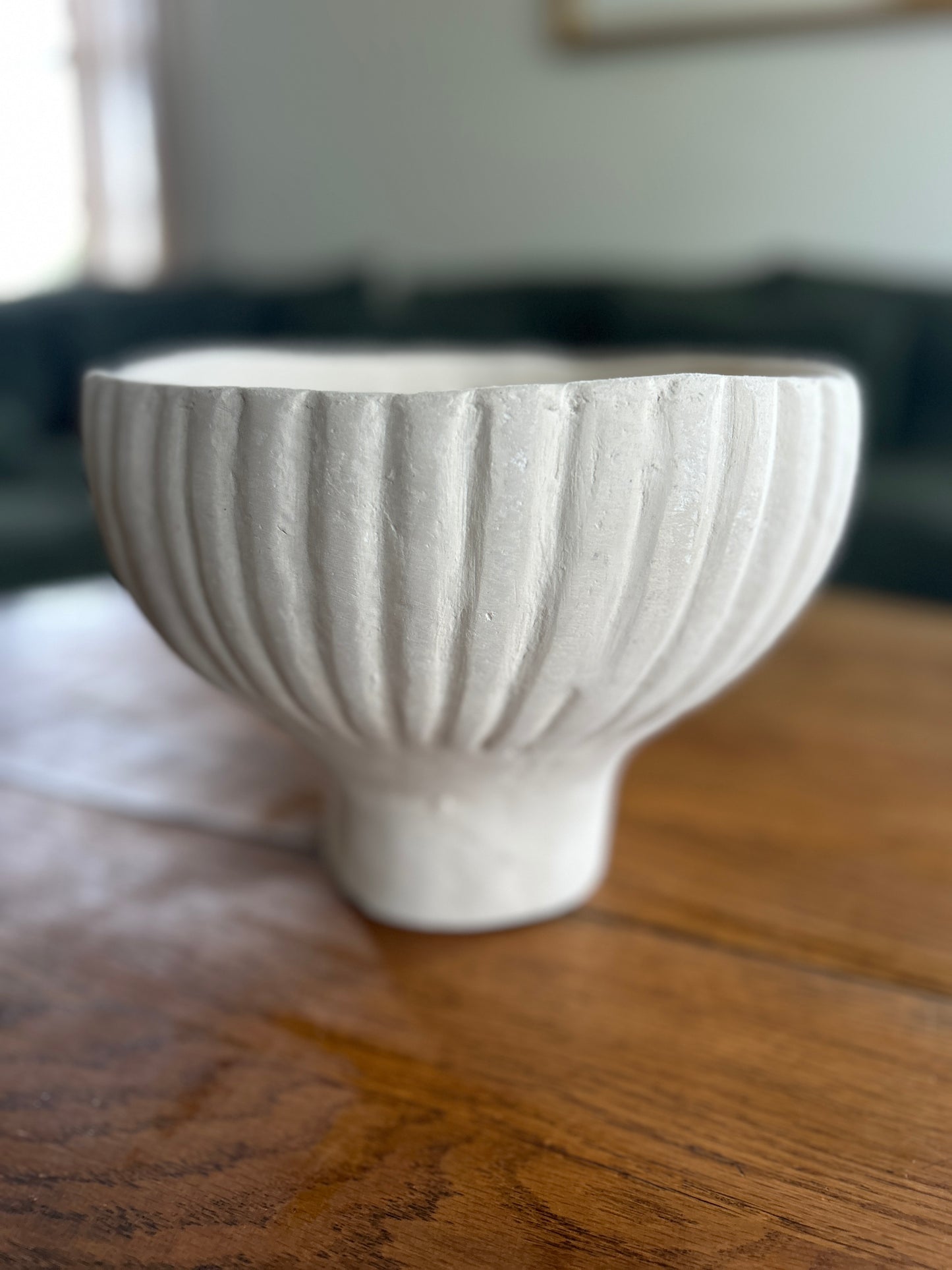 Fluted Pamela Paper Mache Bowl