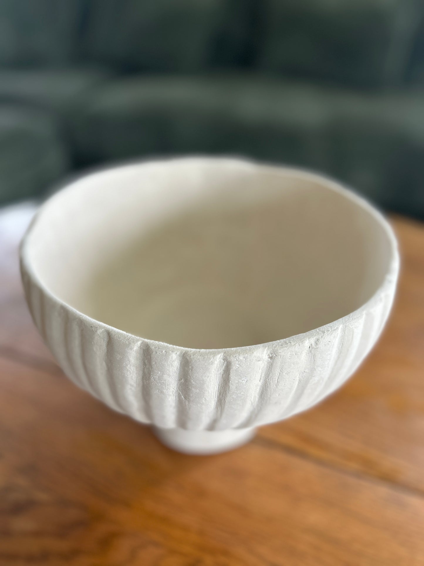 Fluted Pamela Paper Mache Bowl