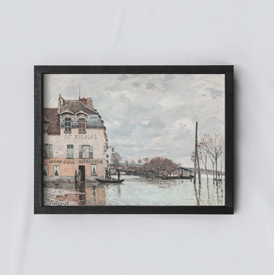 European Waterway Vintage Framed Print