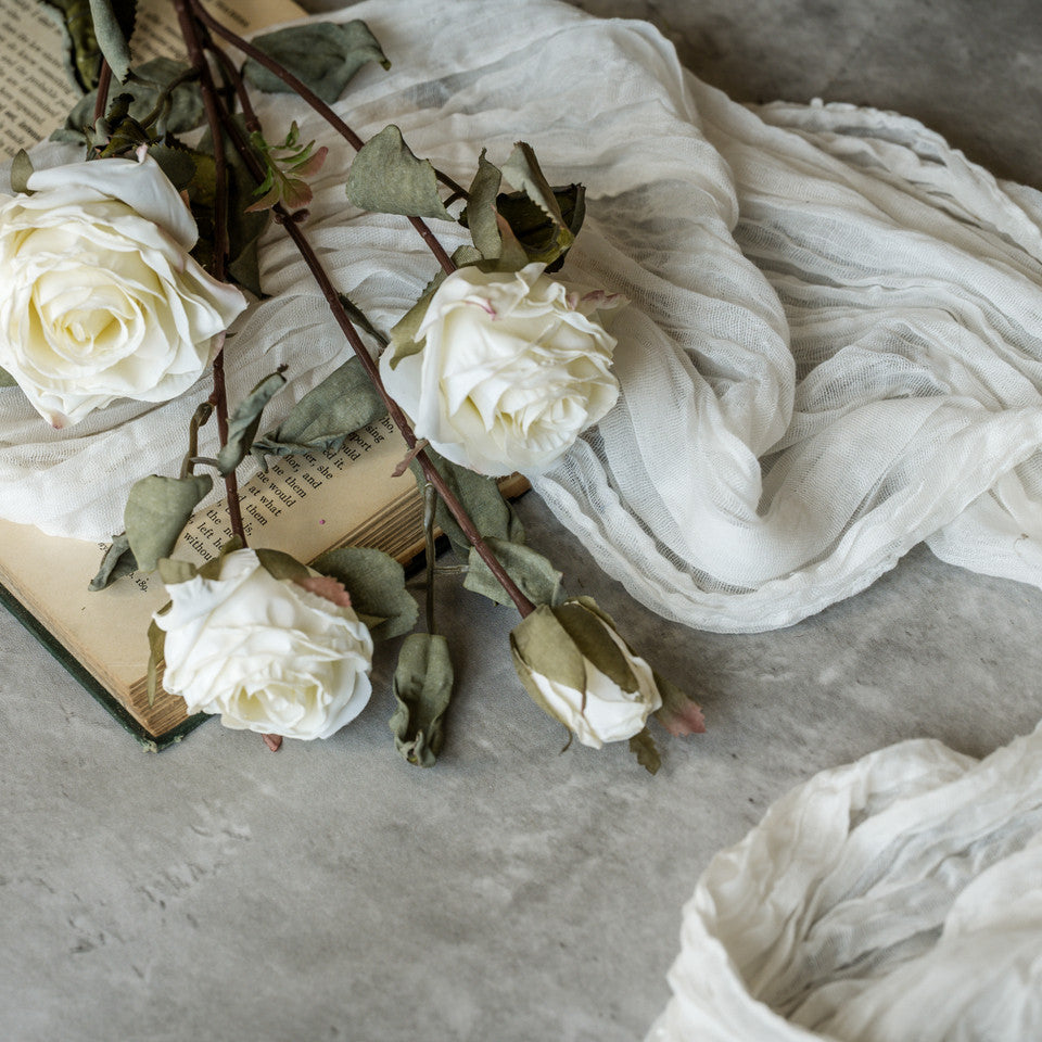 Dried Look White Rose Stem