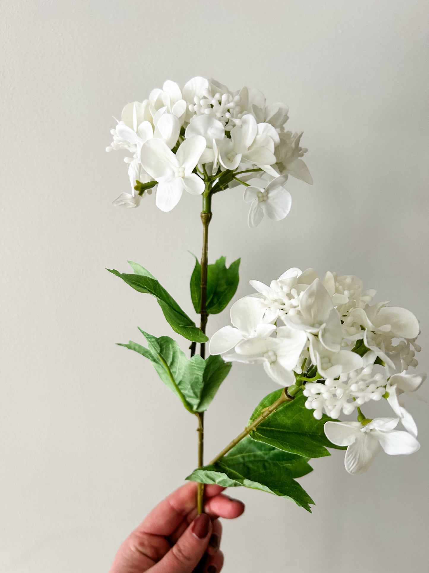 White Real Touch Hydrangea Spray