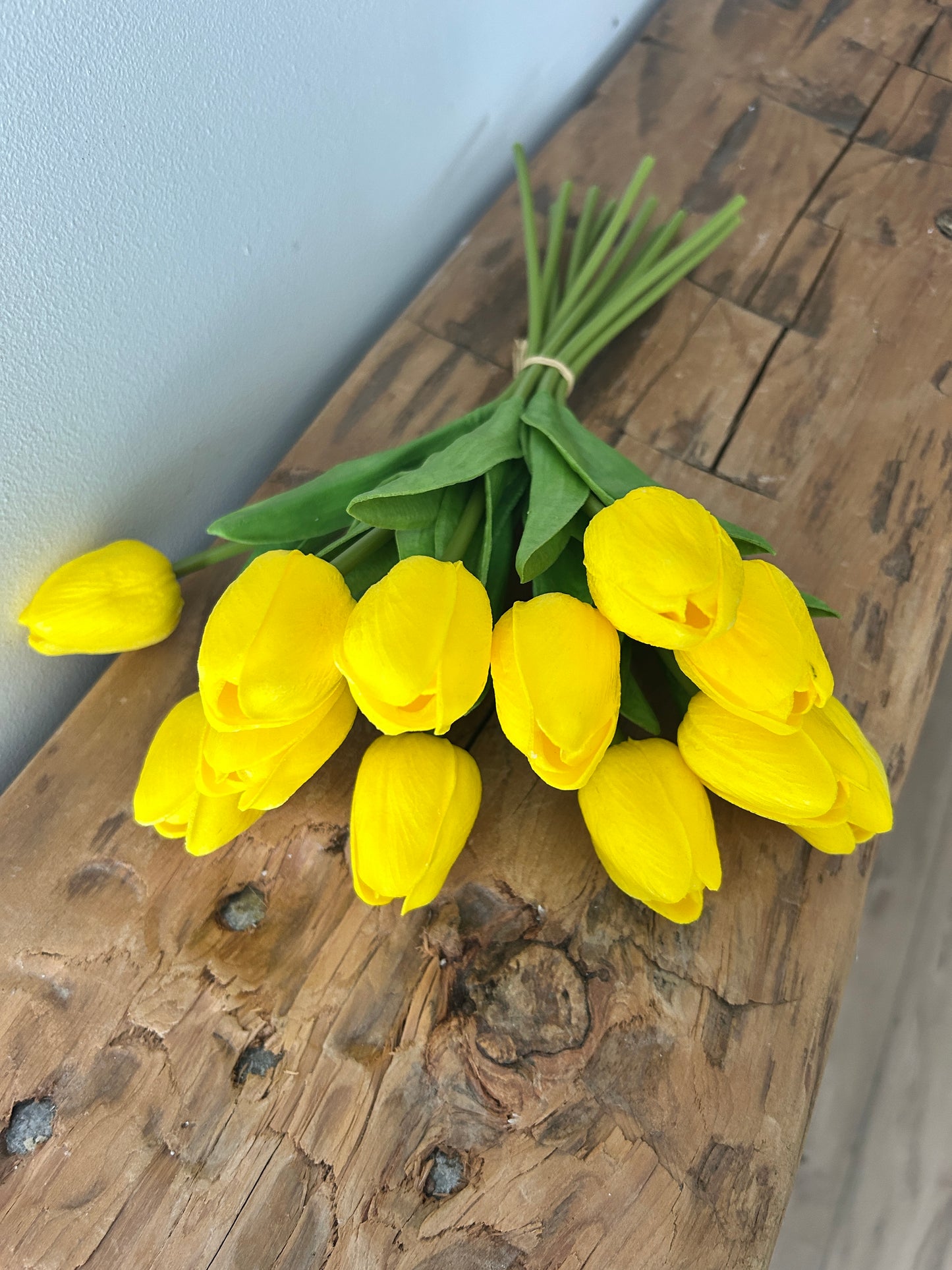 Yellow Real Touch Tulip Dozen