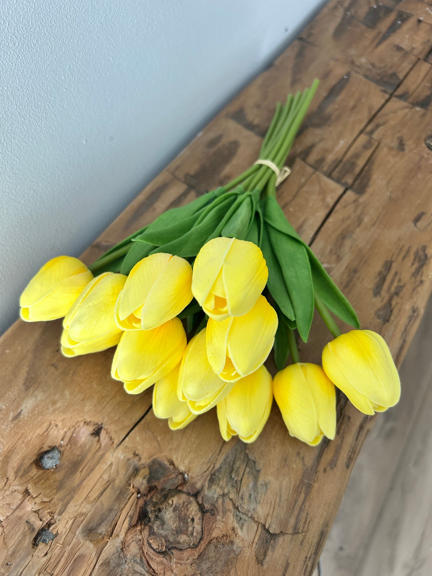 Light Yellow Real Touch Tulip Dozen