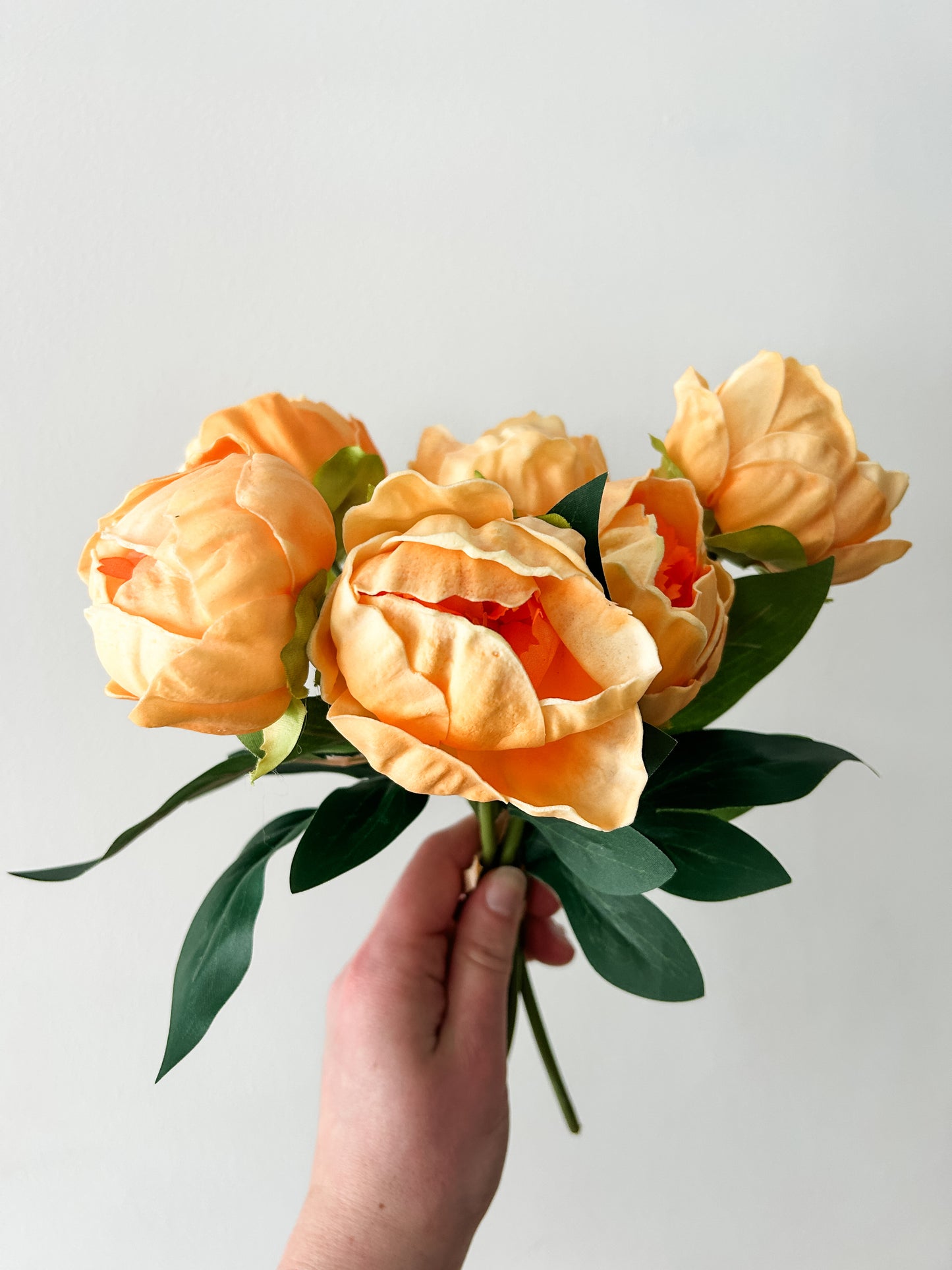 Peach Real Touch Peony Bouquet