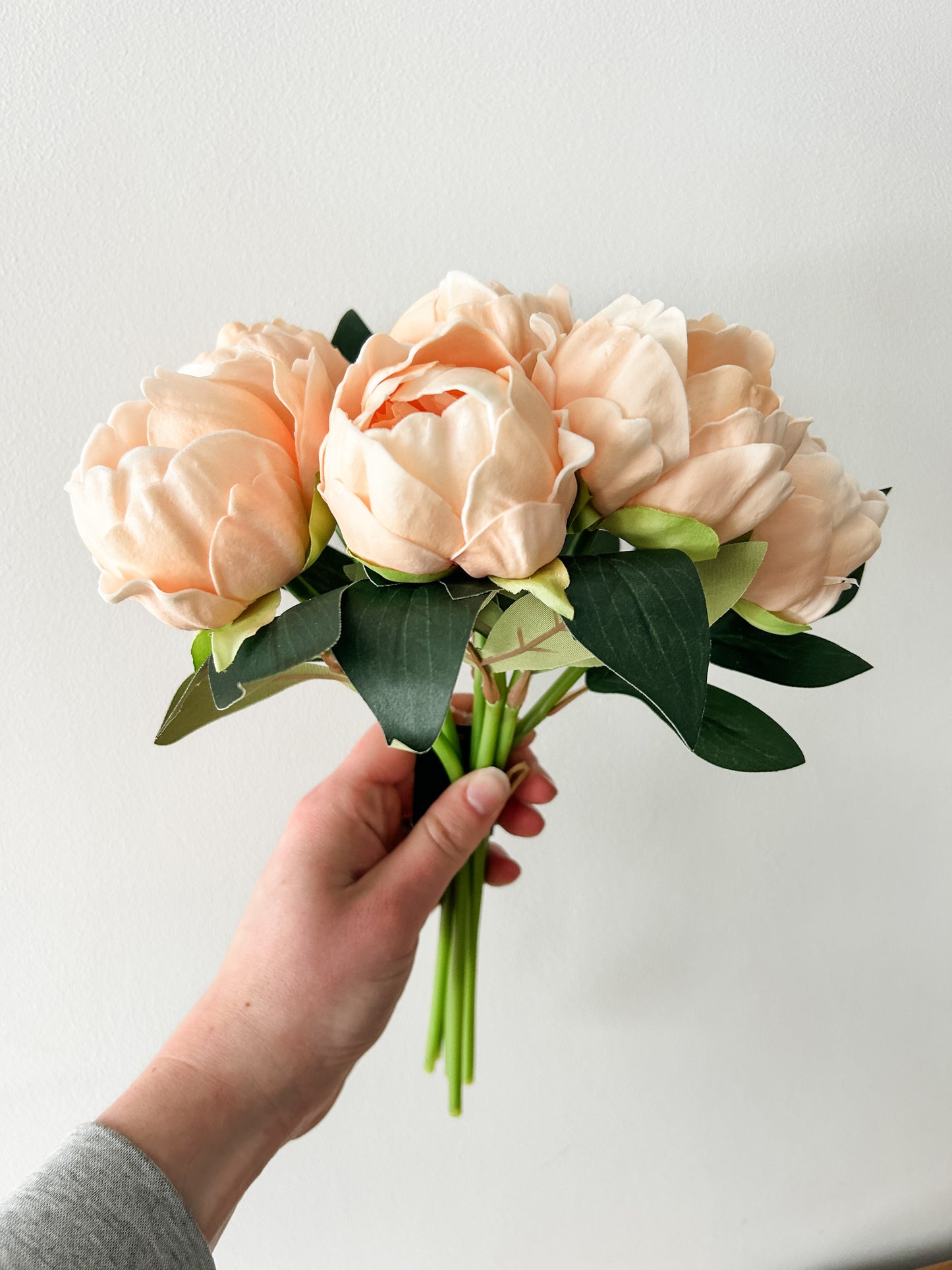 Light Peach Real Touch Peony Bouquet