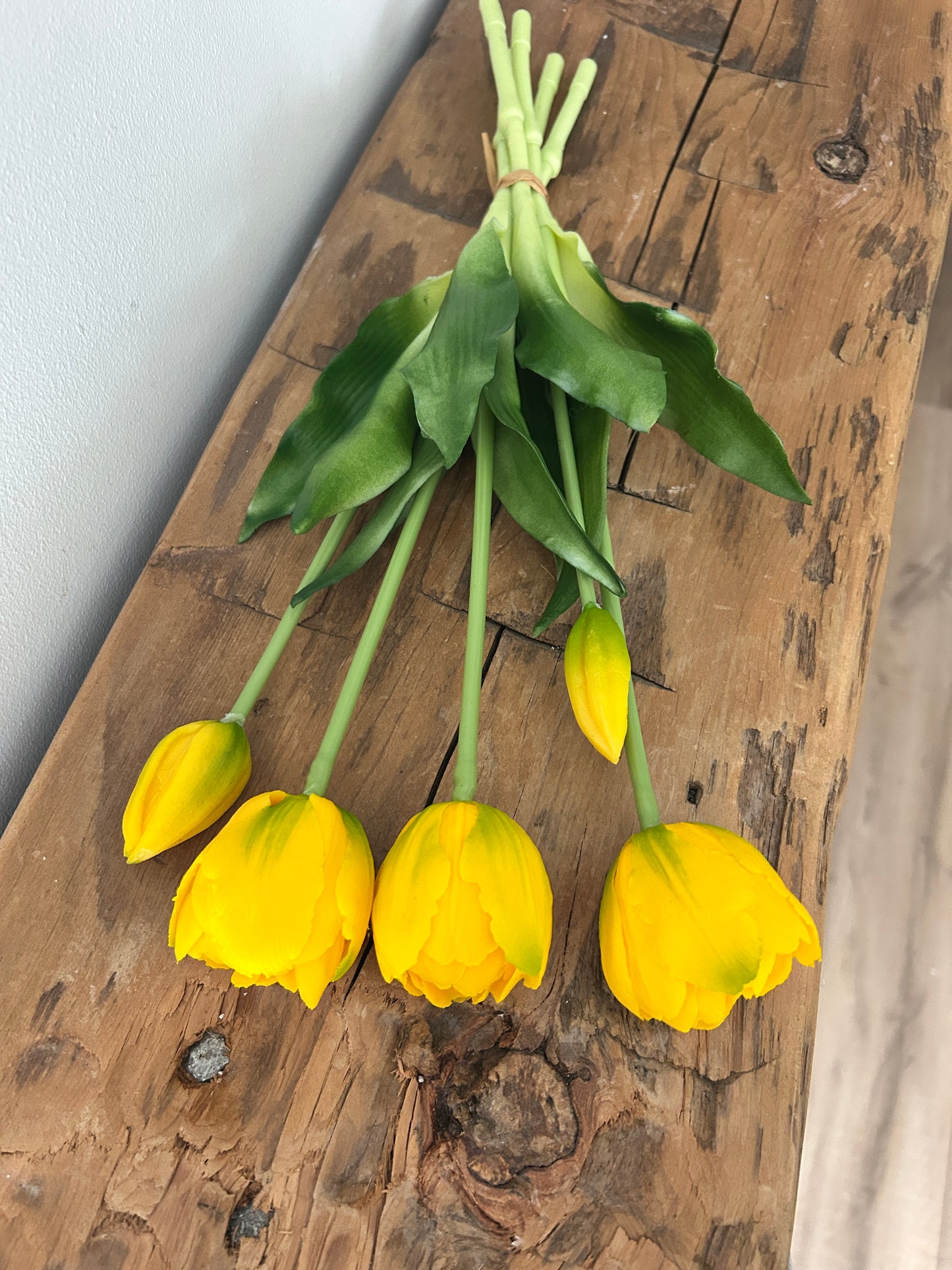 Yellow Real Touch UV Protected Tulip Bundle