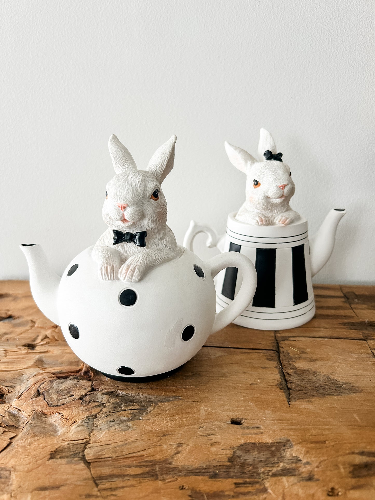 Black & White Teapot Bunnies Assorted