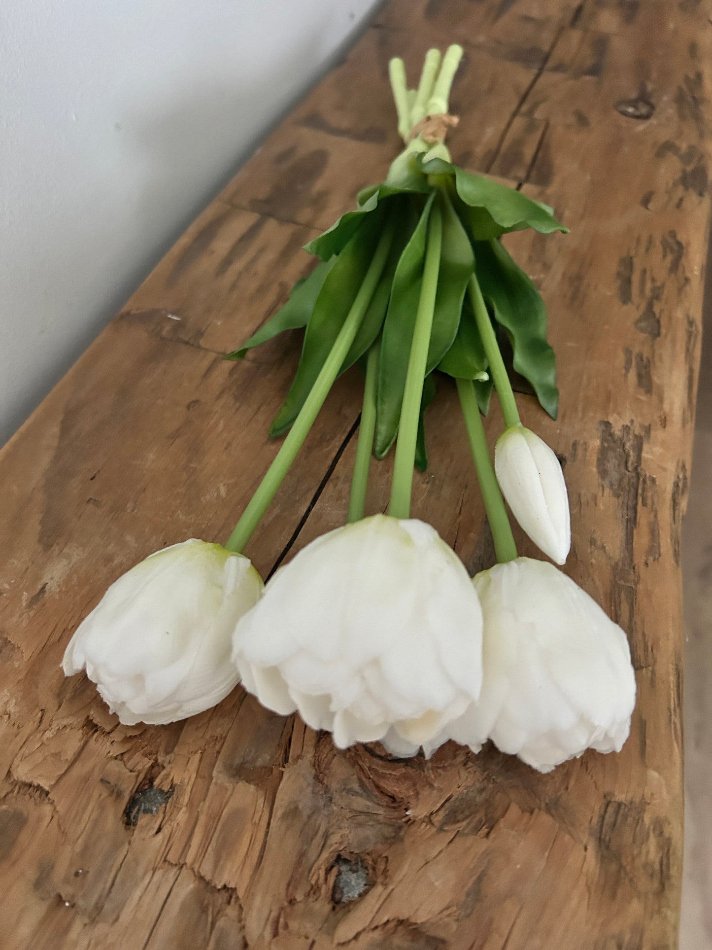 White Real Touch UV Protected Tulip Bundle